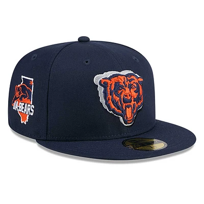 Casquette ajustée 59FIFTY NFL Draft 2024 New Era pour hommes, bleu marine, Chicago Bears