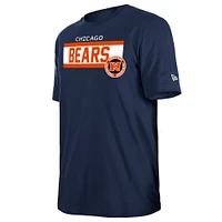 T-shirt imprimé haute densité Chicago Bears 3rd Down New Era bleu marine pour homme