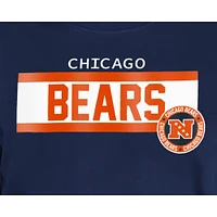 T-shirt imprimé haute densité Chicago Bears 3rd Down New Era bleu marine pour homme