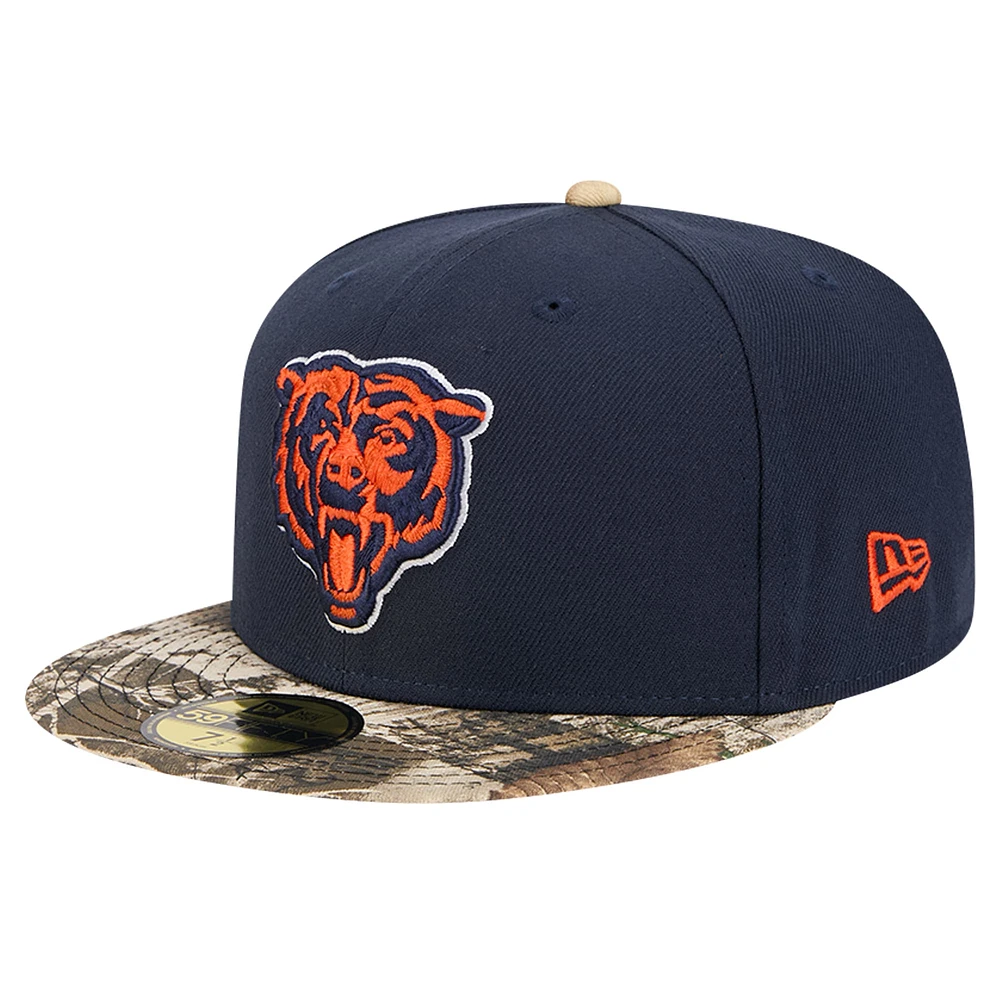 Men's New Era Navy Chicago Bears Active Two-Tone Camo 59FIFTY Fitted Hat