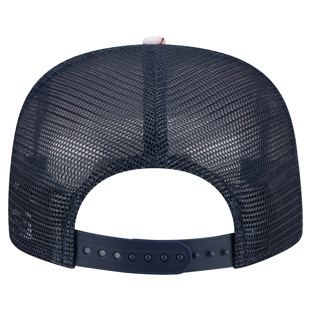 Men's New Era Navy Chicago Bears Adventure Pattern Golfer Snapback Hat