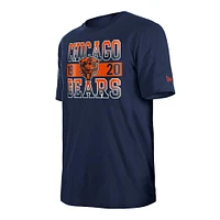 T-shirt bleu marine New Era pour homme avec équipe de la ville des Chicago Bears