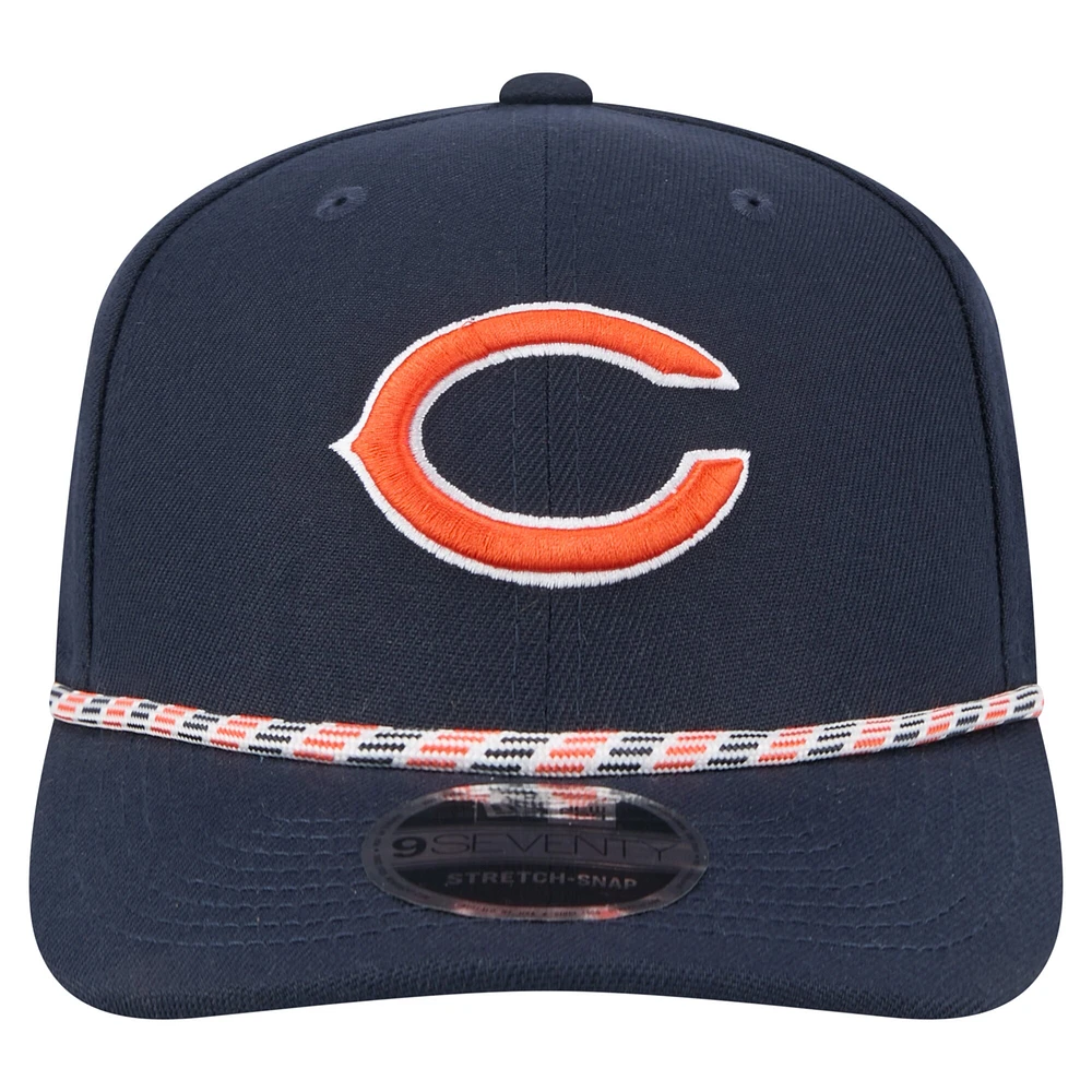 Casquette extensible à boutons-pression New Era bleu marine Chicago Bears Gameday Multi Rope 9SEVENTY pour homme