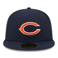 Casquette ajustée Main 59FIFTY Chicago Bears New Era bleu marine pour homme