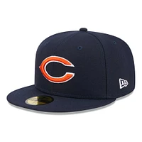 Casquette ajustée Main 59FIFTY Chicago Bears New Era bleu marine pour homme