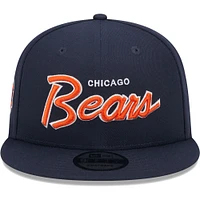 Casquette snapback 9FIFTY pour homme avec inscription principale des Chicago Bears New Era bleu marine