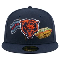 Casquette ajustée 59FIFTY bleu marine Chicago Bears State Stitch pour homme de New Era