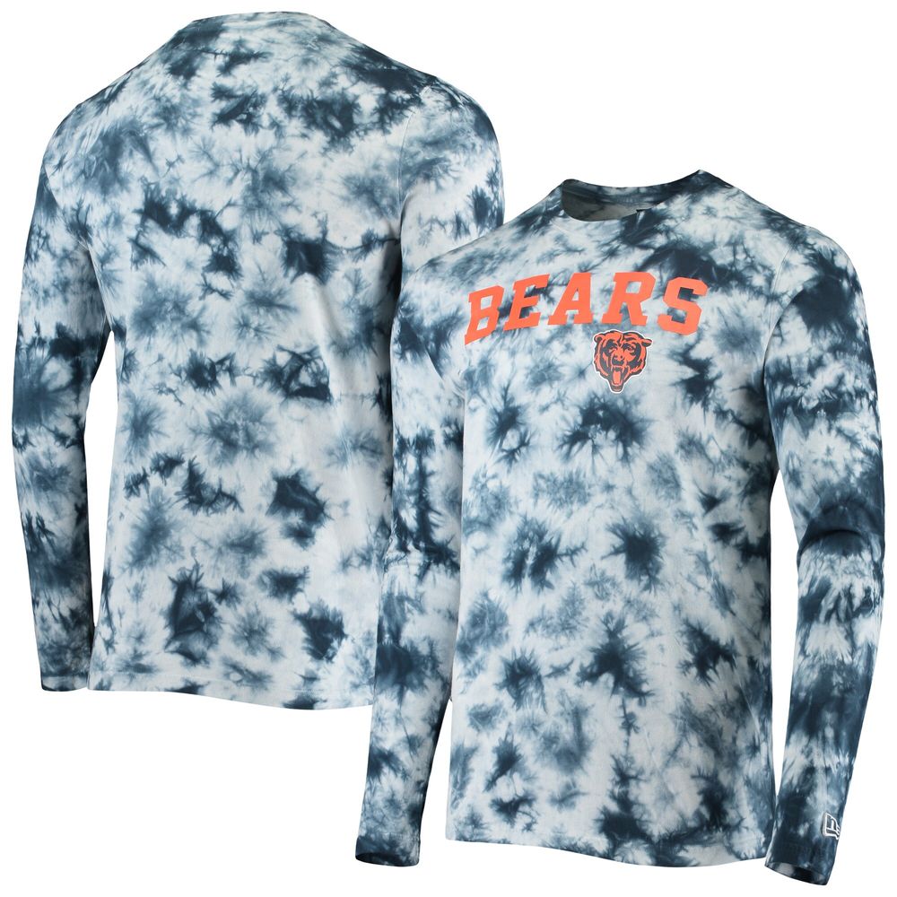 Men's New Era Navy Chicago Bears Tie-Dye Long Sleeve T-Shirt