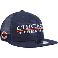 Casquette Snapback 9FIFTY Totem des Chicago Bears New Era bleu marine pour homme