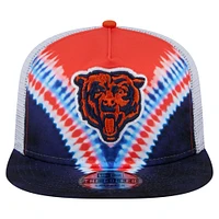 Men's New Era Orange/Navy Chicago Bears Throwback Dye Golfer Snapback Hat