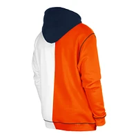 Men's New Era  Orange/White Chicago Bears Third Down Split Raglan Pullover Hoodie