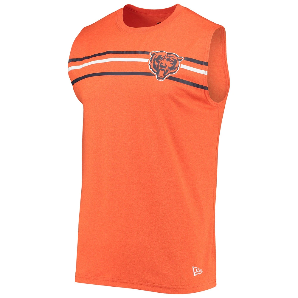 Men's New Era Orange Chicago Bears Brushed Sleeveless Tank Top