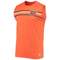 Débardeur sans manches brossé Chicago Bears New Era pour homme orange