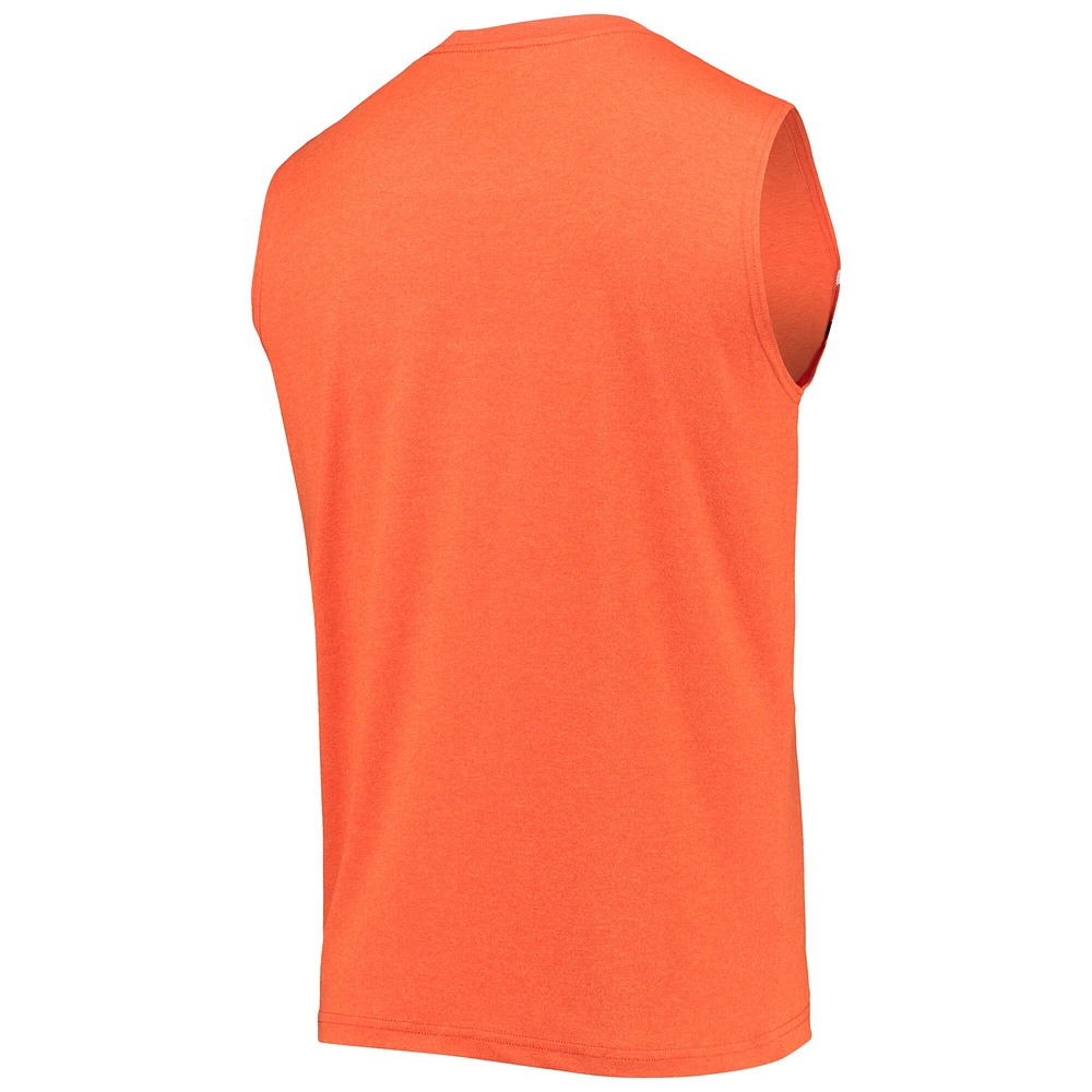 Men's New Era Orange Chicago Bears Brushed Sleeveless Tank Top