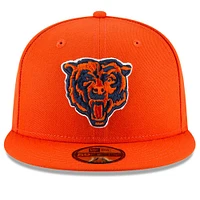 Casquette ajustée New Era Chicago Bears Omaha Throwback 59FIFTY orange pour homme