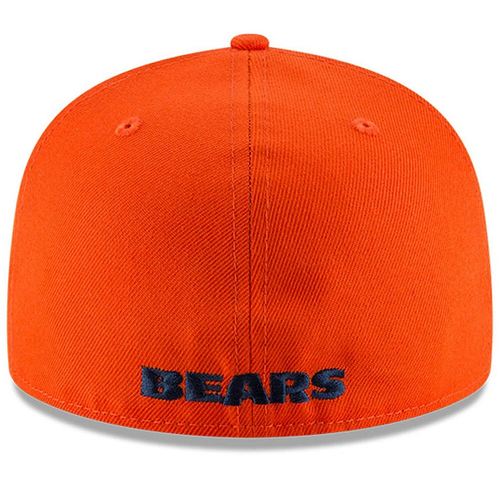 Casquette ajustée New Era Chicago Bears Omaha Throwback 59FIFTY orange pour homme