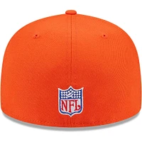 Casquette ajustée New Era Chicago Bears Throwback Main 59FIFTY orange pour homme