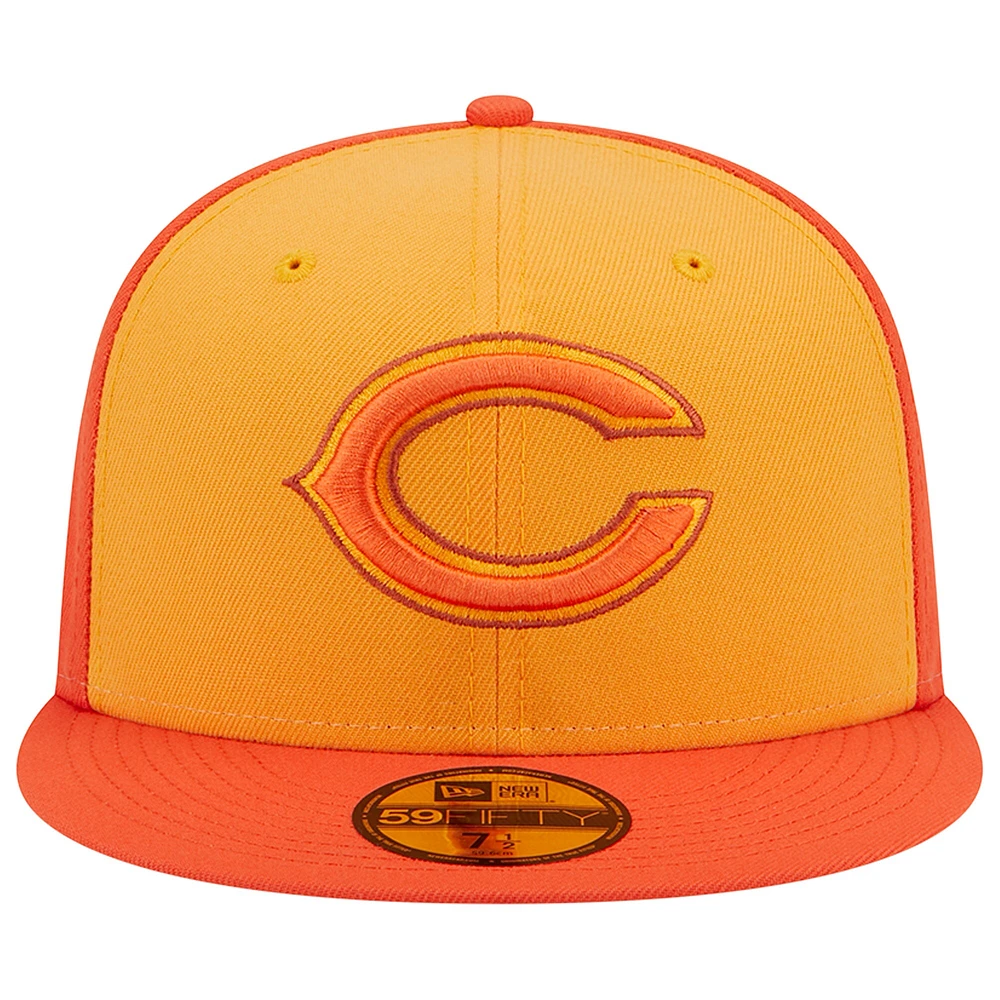 Casquette ajustée 59FIFTY Tri-Tone Chicago Bears orange New Era pour homme