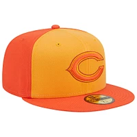 Men's New Era  Orange Chicago Bears Tri-Tone 59FIFTY Fitted Hat