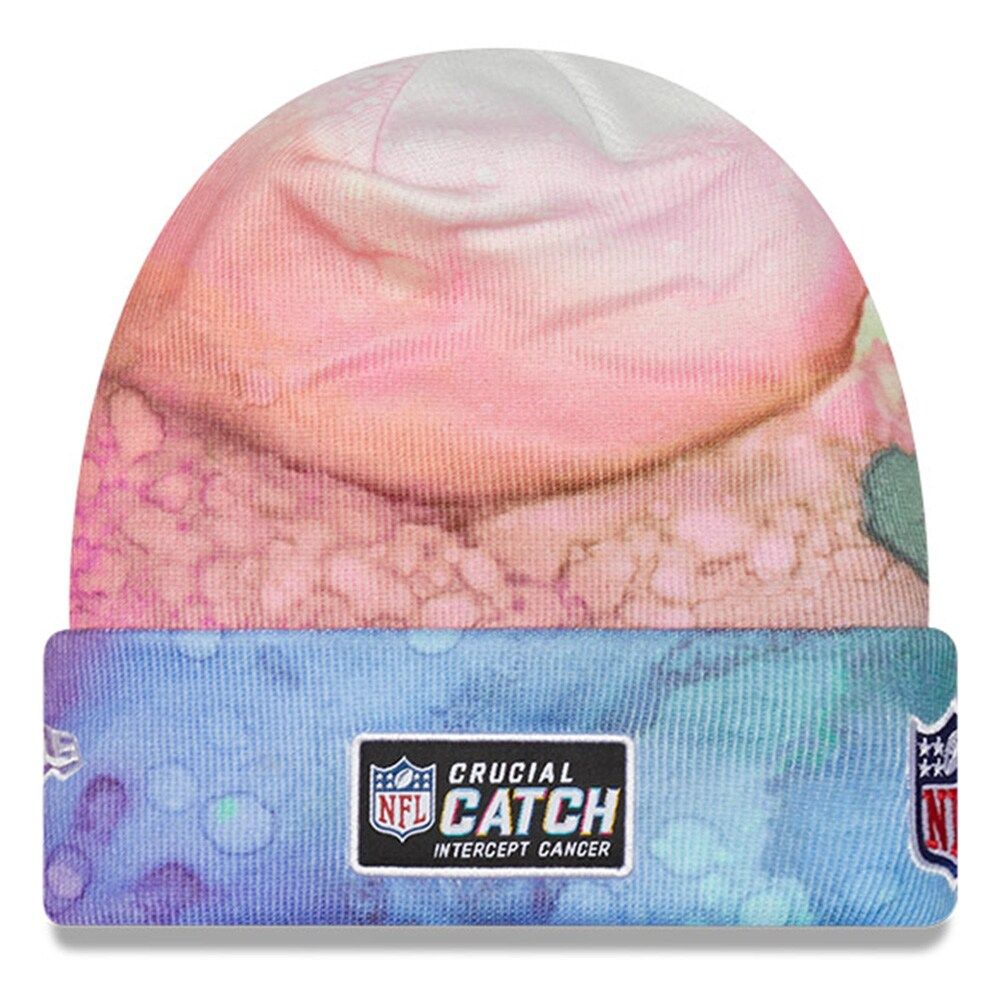 Men's New Era Pink Chicago Bears 2022 NFL Crucial Catch - Cuffed Knit Hat