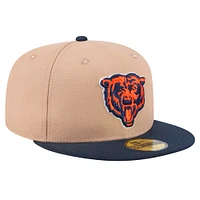 Men's New Era Tan Chicago Bears  Head Logo Main 59FIFTY Fitted Hat