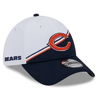 Men's New Era White/Navy Chicago Bears 2023 Sideline 39THIRTY Flex Hat