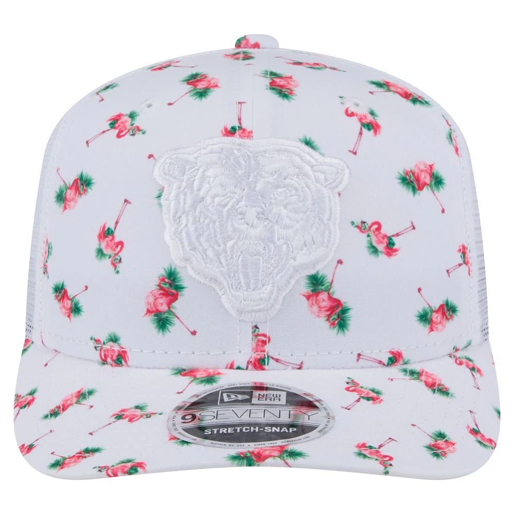 Casquette extensible à boutons-pression 9SEVENTY Adventure Flamingo Pattern Chicago Bears New Era pour homme