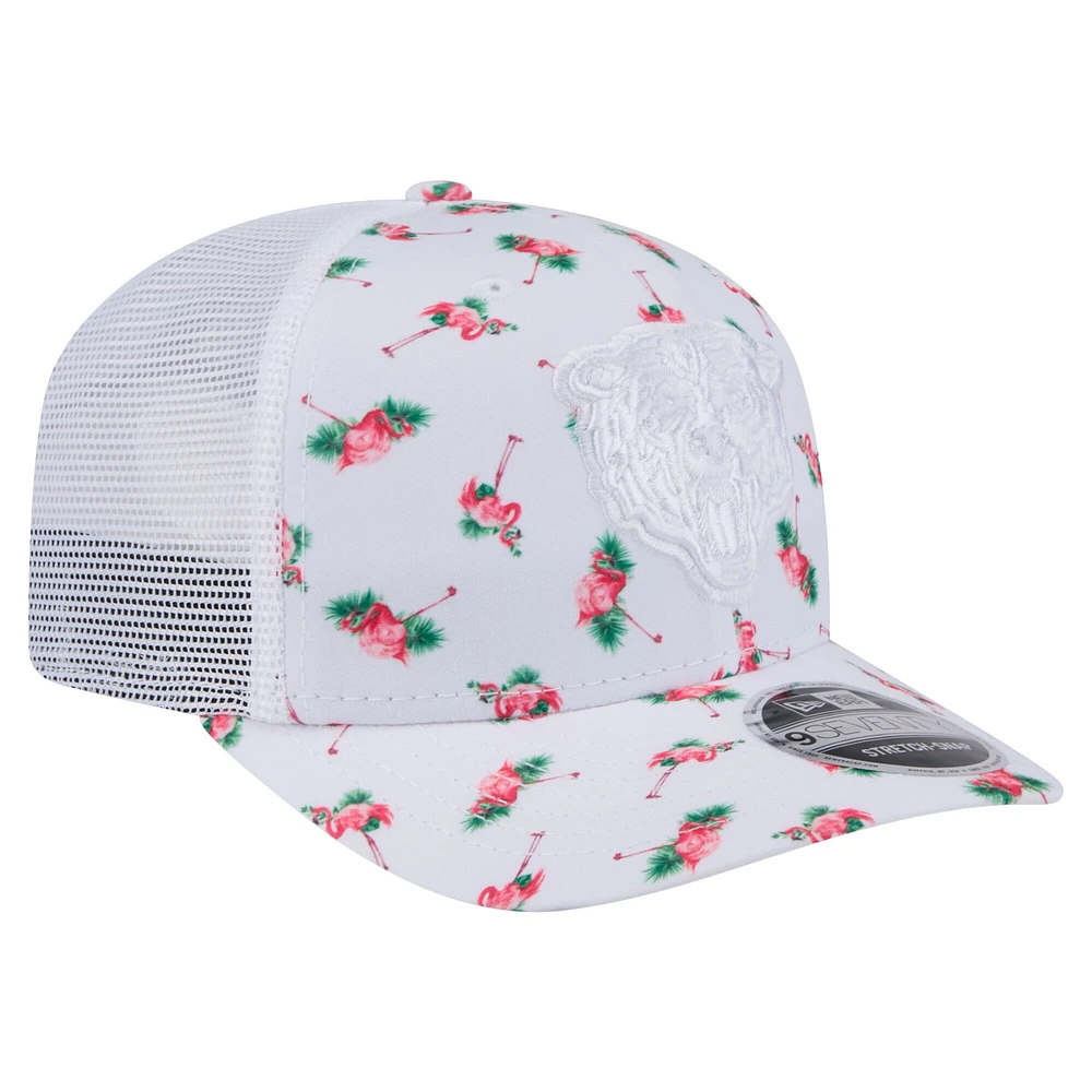 Casquette extensible à boutons-pression 9SEVENTY Adventure Flamingo Pattern Chicago Bears New Era pour homme