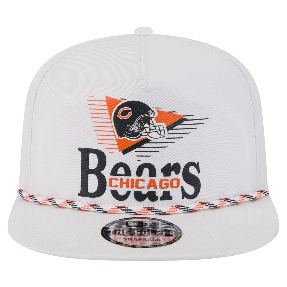 Men's New Era White Chicago Bears Collide Golfer Snapback Hat