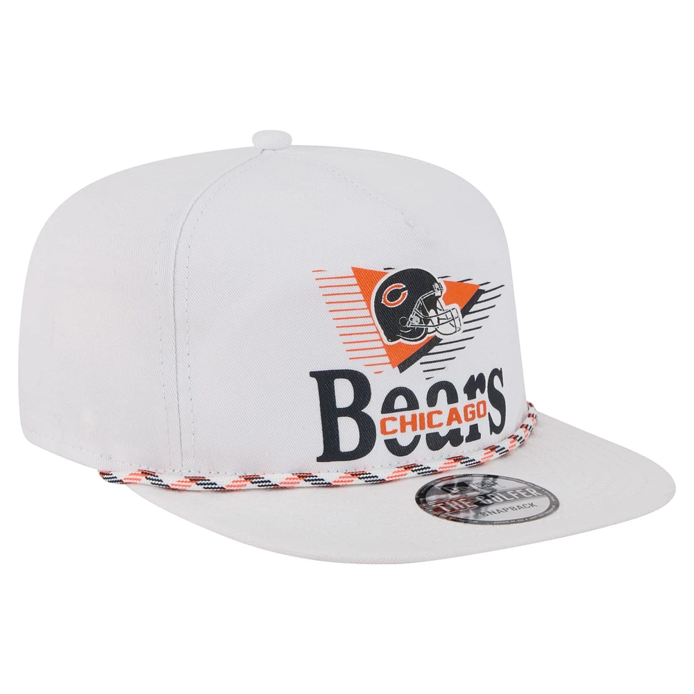 Men's New Era White Chicago Bears Collide Golfer Snapback Hat