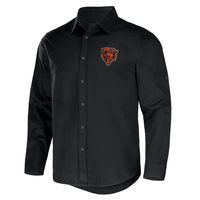 Men's NFL x Darius Rucker Collection by Fanatics Black Chicago Bears Convertible Twill Long Sleeve Button-Up Shirt