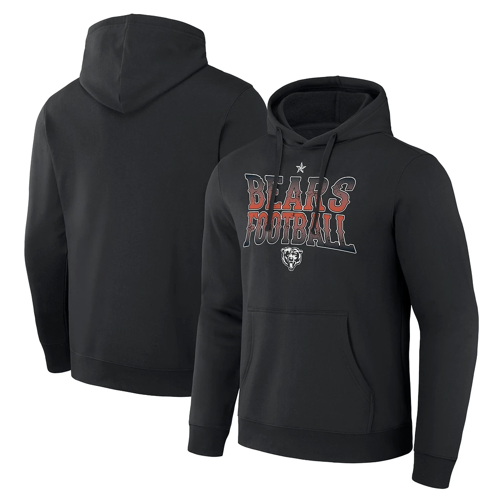 Sweat à capuche noir Rock N' Football des Chicago Bears pour homme de la collection NFL x Darius Rucker Fanatics