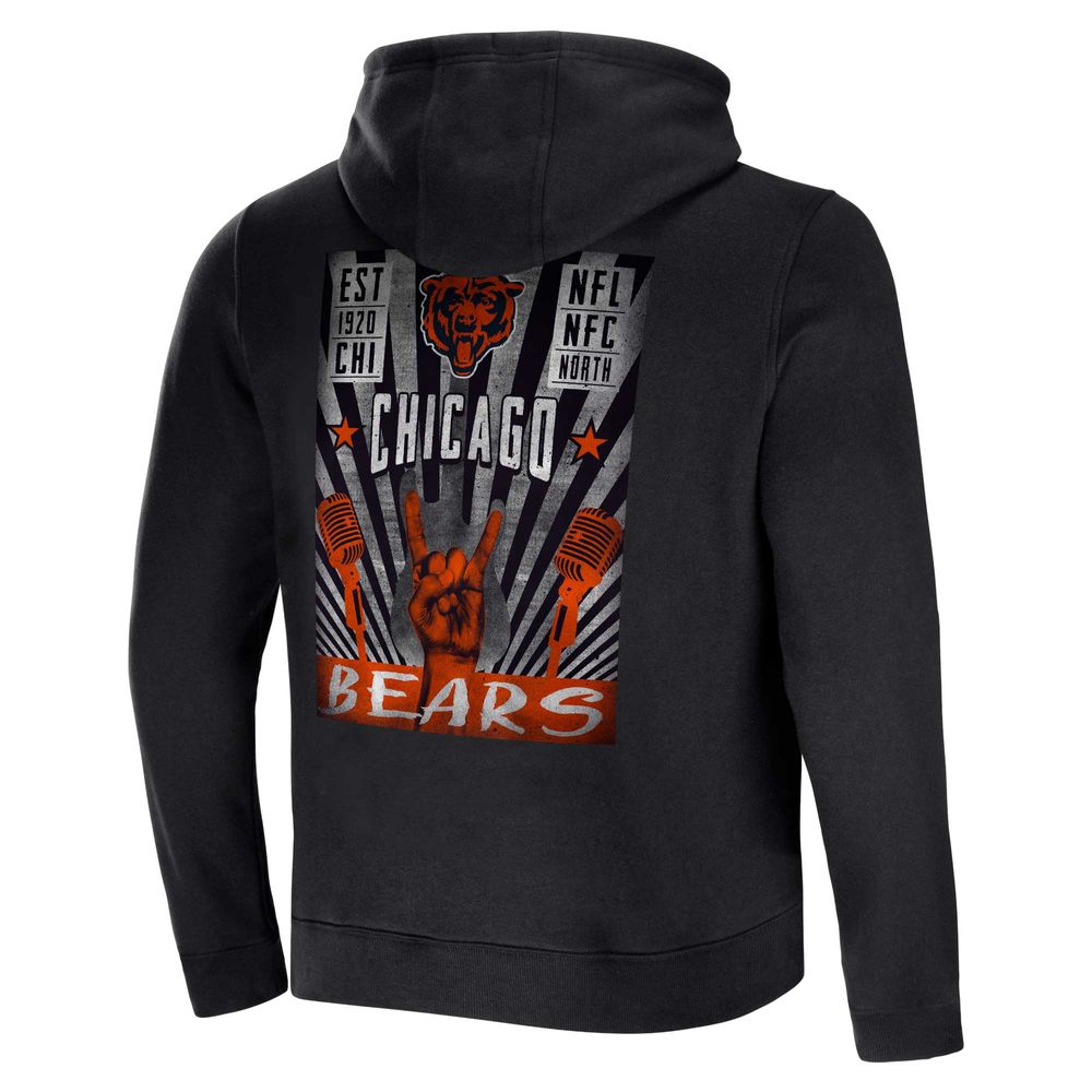 Men's NFL x Darius Rucker Collection by Fanatics Black Chicago Bears Rocker Full-Zip Hoodie