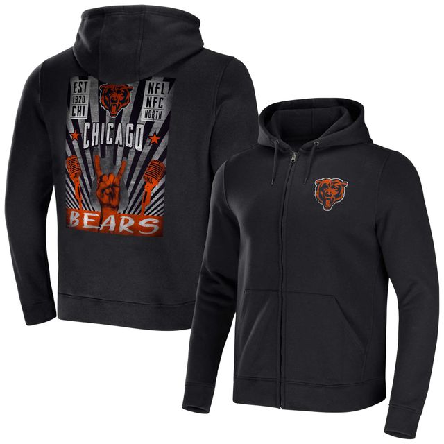 Collection NFL x Darius Rucker pour hommes par Fanatics Sweat à capuche entièrement zippé noir Chicago Bears Rocker