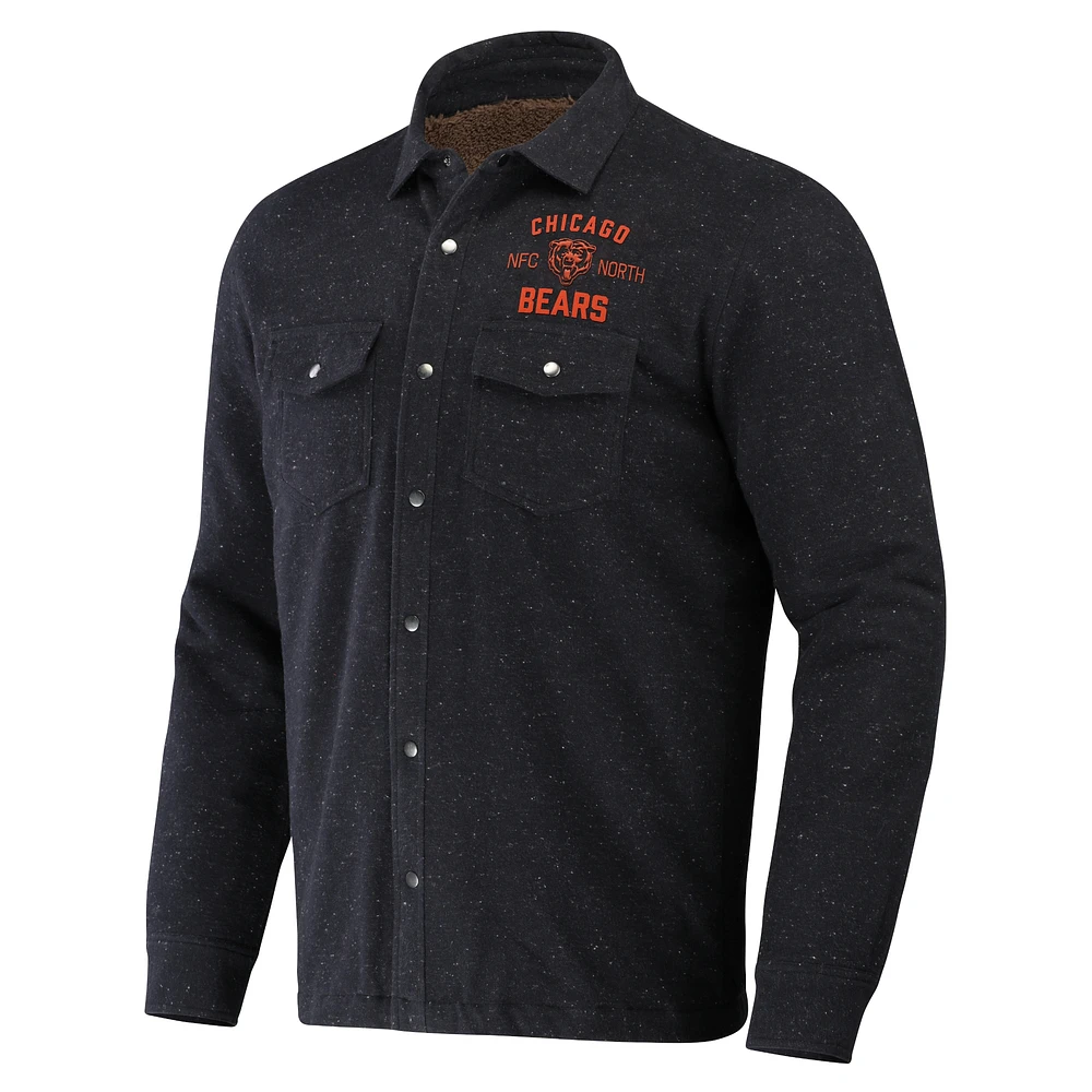 Veste à boutons-pression complète pour homme de la collection NFL x Darius Rucker Fanatics, coloris anthracite, Chicago Bears