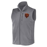 Men's NFL x Darius Rucker Collection by Fanatics Gray Chicago Bears Polar Fleece Full-Zip Vest