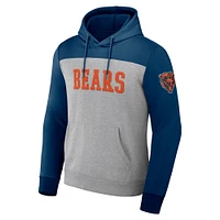 Men's NFL x Darius Rucker Collection by Fanatics Heather Gray Chicago Bears Color Blocked Pullover Hoodie