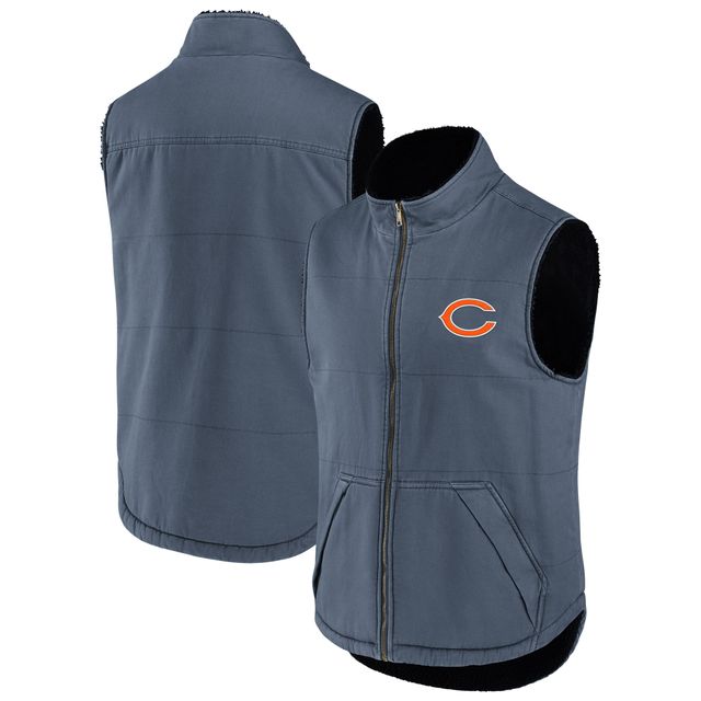 Collection NFL x Darius Rucker pour hommes par Fanatics - Gilet entièrement zippé doublé en sherpa Chicago Bears bleu marine