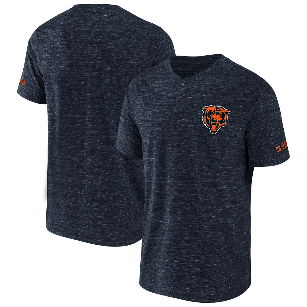 T-shirt NFL x Darius Rucker Collection par Fanatics pour hommes, bleu marine, Chicago Bears Slub Henley