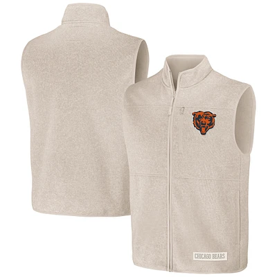 Gilet zippé pour homme de la collection NFL x Darius Rucker Fanatics Oatmeal Chicago Bears