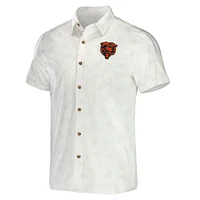 Men's NFL x Darius Rucker Collection by Fanatics White Chicago Bears Woven Button-Up T-Shirt