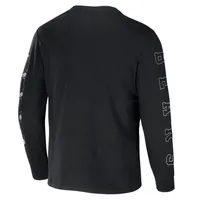 Men's NFL x Staple Black Chicago Bears World Renowned Long Sleeve T-Shirt