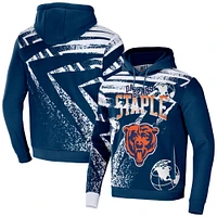 Sweat à capuche imprimé intégral pour hommes NFL x Staple bleu marine Chicago Bears