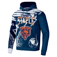 Sweat à capuche imprimé intégral pour hommes NFL x Staple bleu marine Chicago Bears