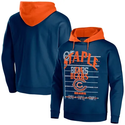 Chicago Bears '47 Logo Gridiron Lace-Up Pullover Hoodie - Heather Gray