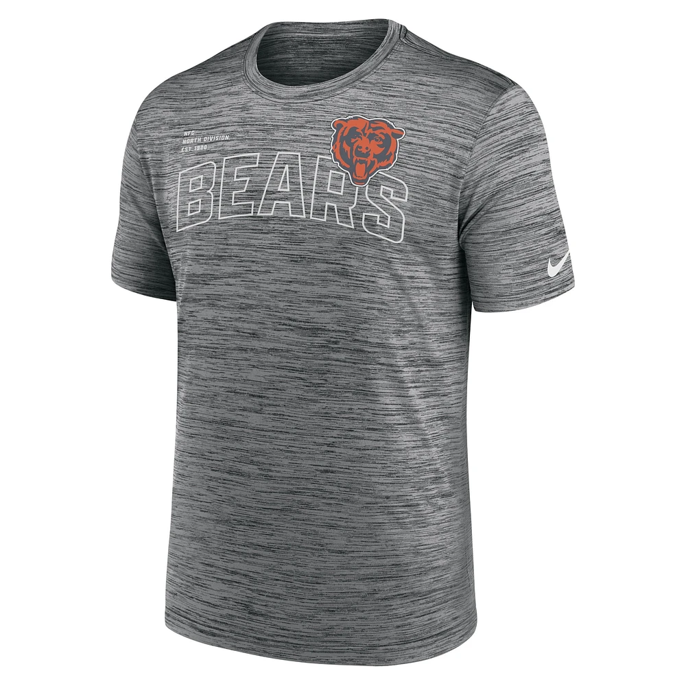 T-shirt Nike pour hommes, anthracite, Chicago Bears, Velocity Arch Performance