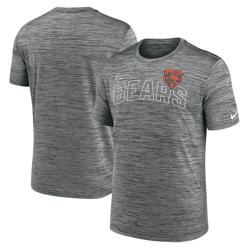 T-shirt Nike pour hommes, anthracite, Chicago Bears, Velocity Arch Performance