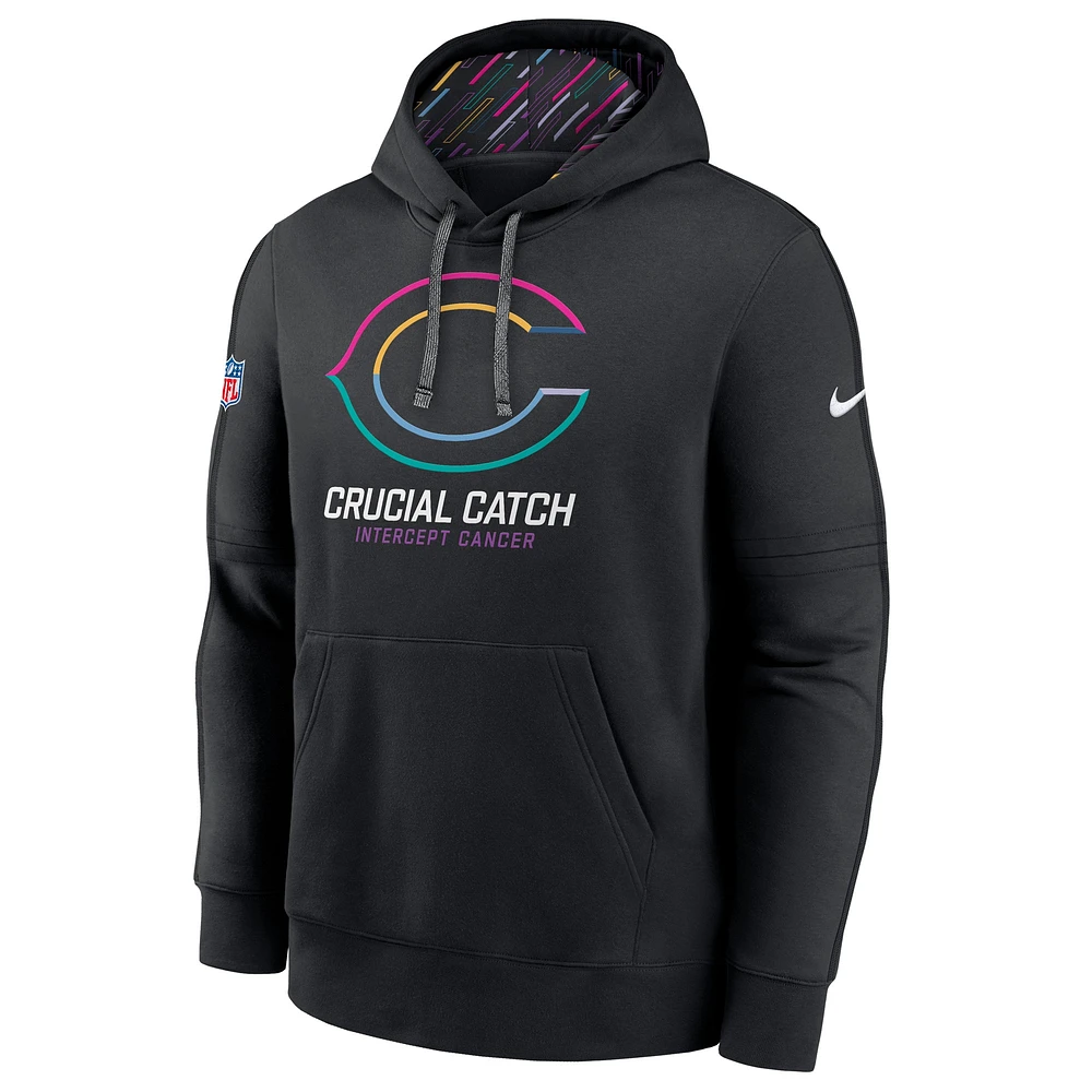 Men's Nike Black Chicago Bears 2024 NFL Crucial Catch Big & Tall Club Pullover Hoodie