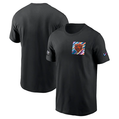 T-shirt Nike noir Chicago Bears Crucial Catch Sideline Tri-Blend pour homme