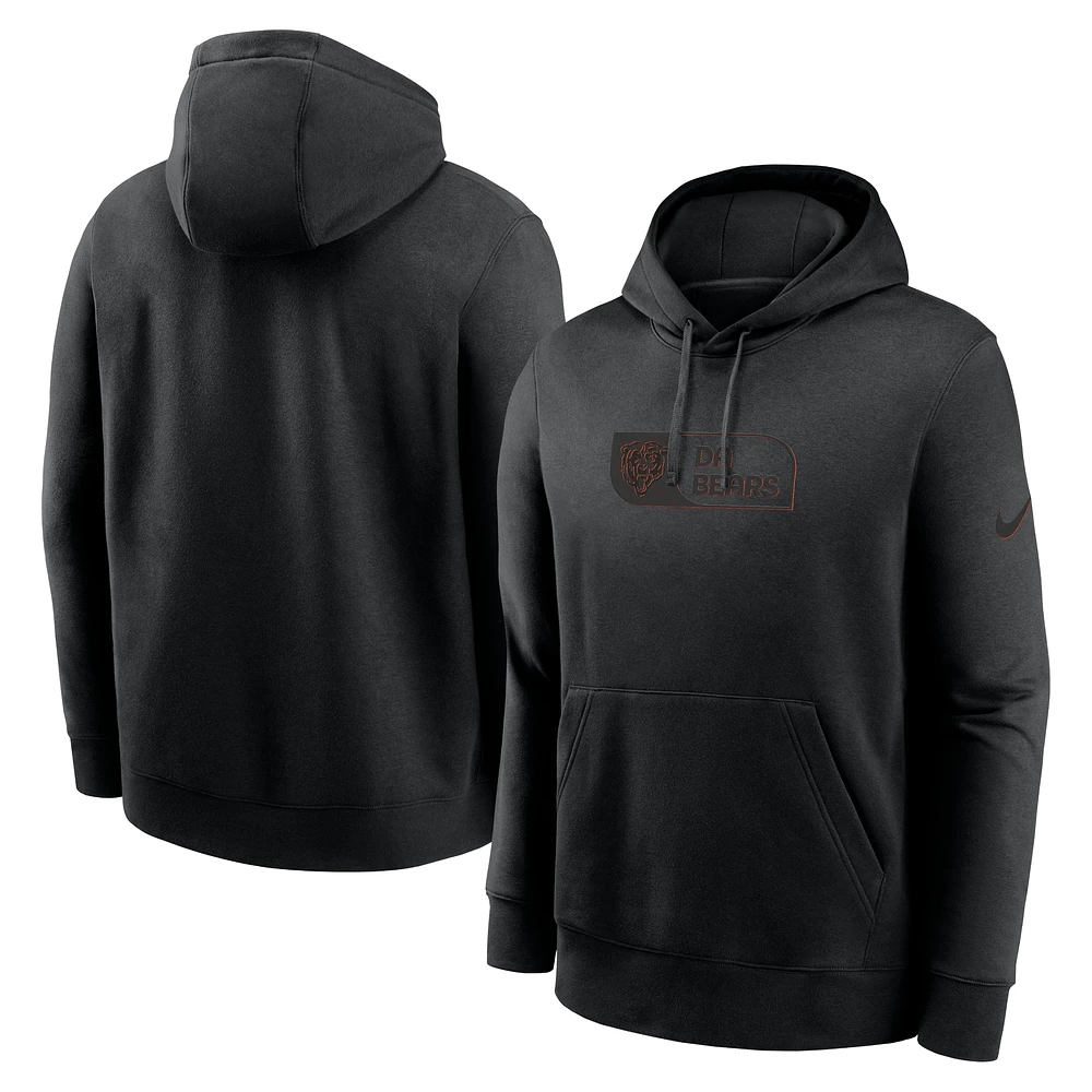 Sweat à capuche Nike Chicago Bears Edge French Terry Club pour homme, noir